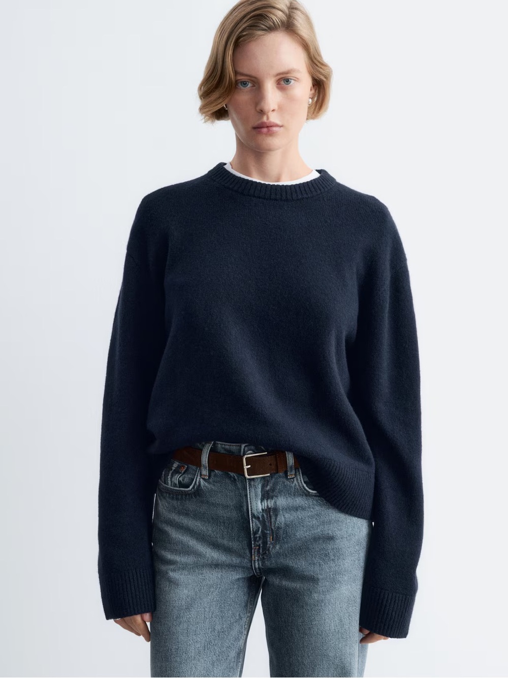 & Other Stories Boxy Knit Crewneck Sweater S